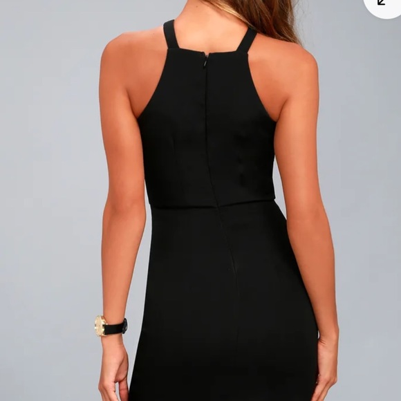 NWT Lulu’s Black Be My Baby Halter Twist Bodycon Midi Dress XLarge - Picture 3 of 11